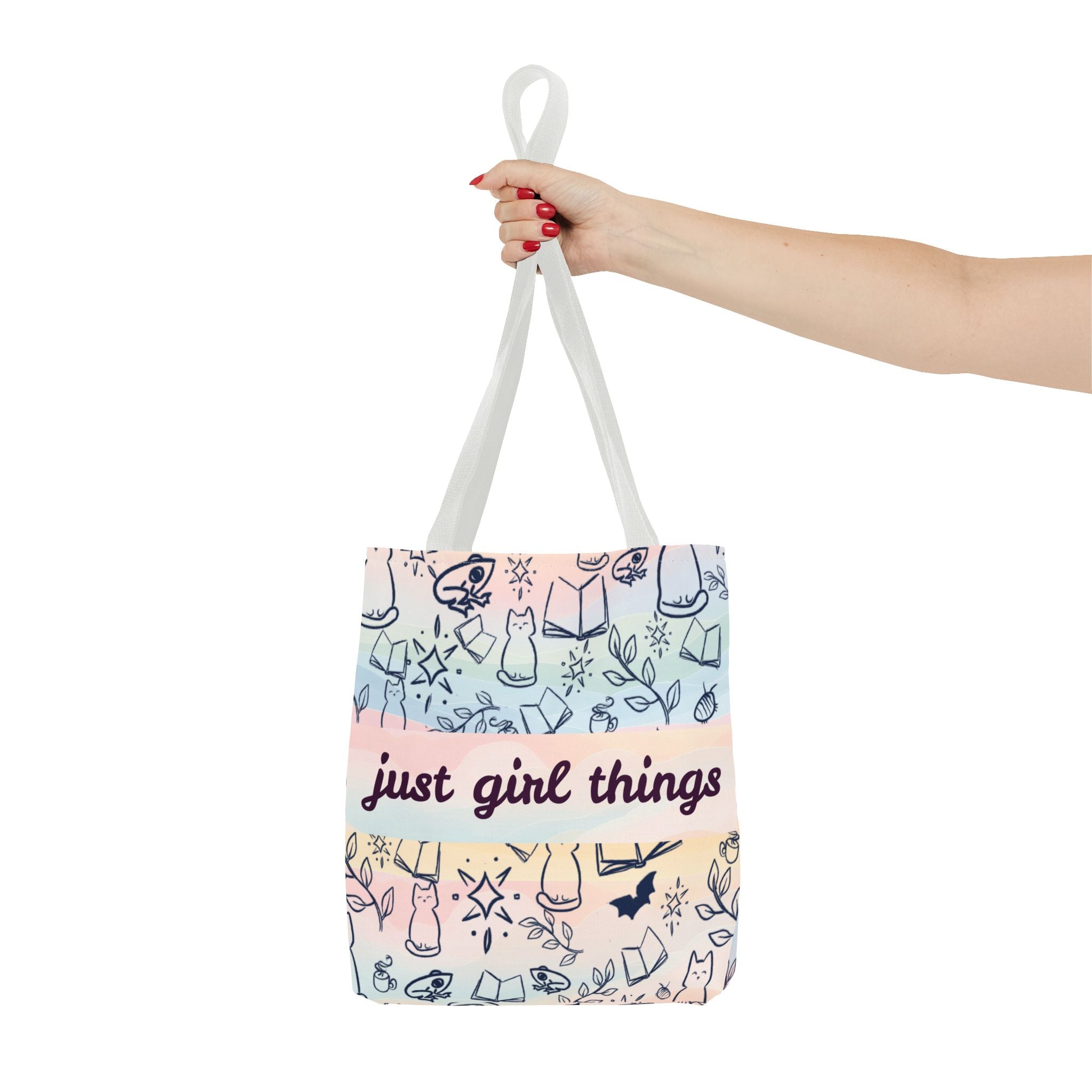 Just Girl Things Tote  "Cats, Books, Frogs & Bats? Yes, Please!"