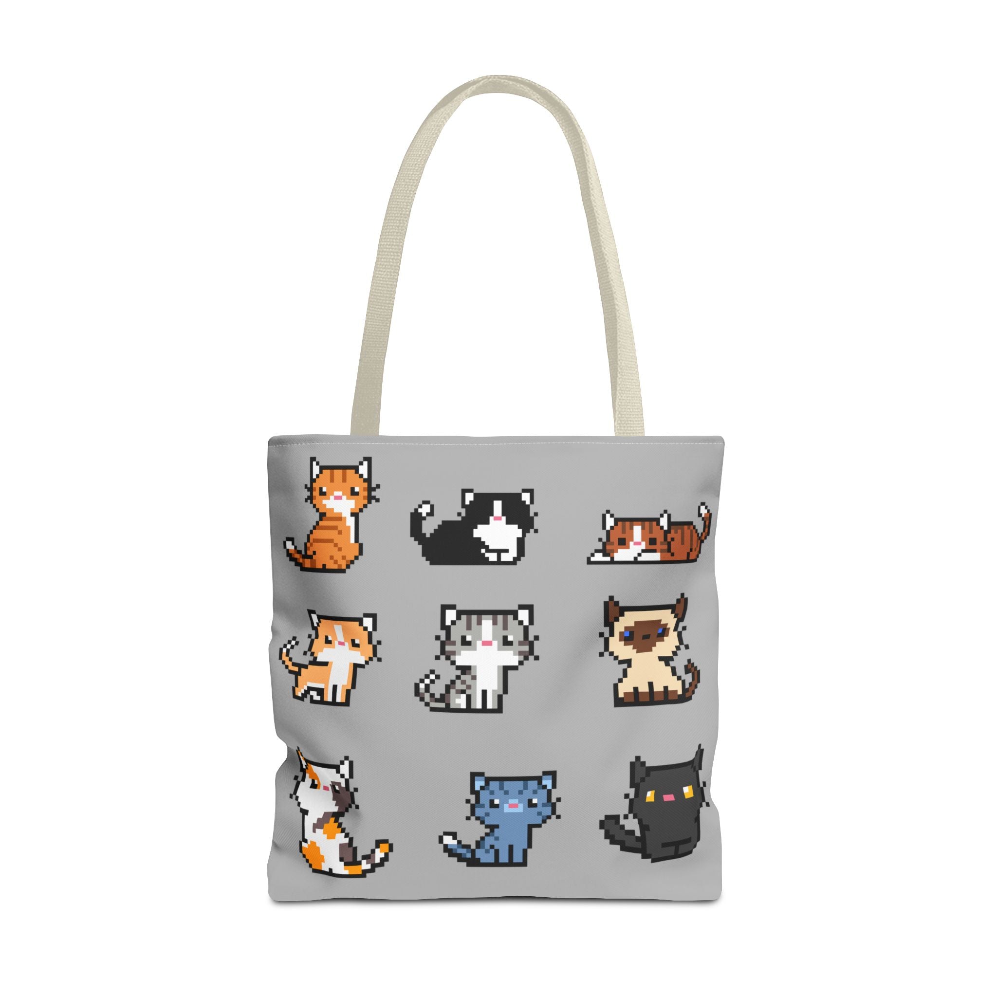 Cute Pixel Art Cat Tote Bag - Perfect for Cat Lovers & Everyday Use