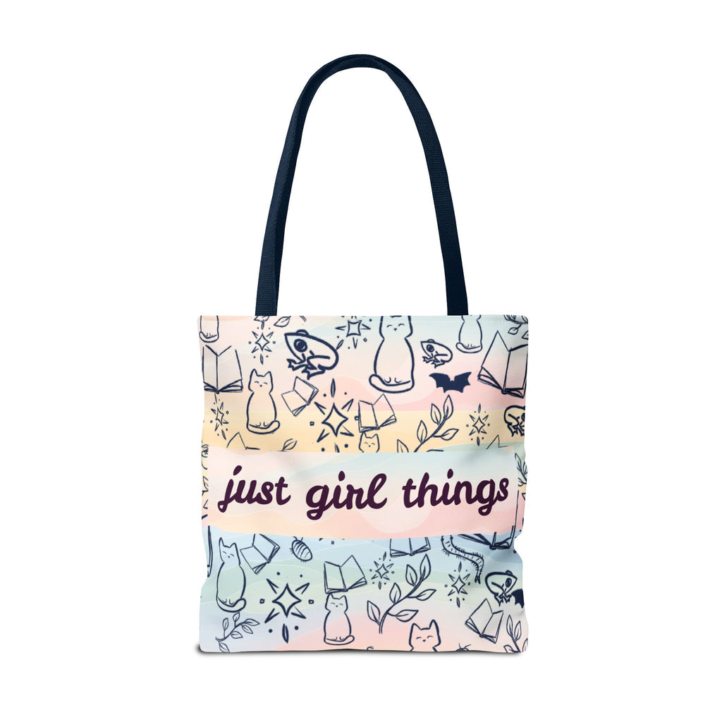 Just Girl Things Tote  "Cats, Books, Frogs & Bats? Yes, Please!"