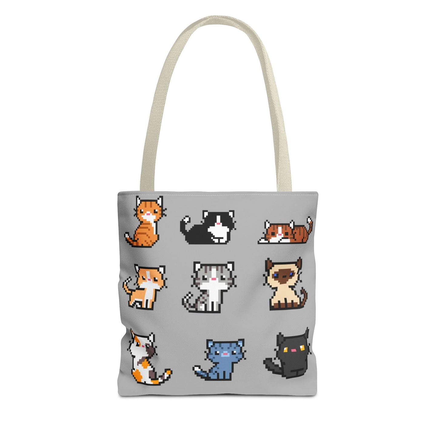 Cute Pixel Art Cat Tote Bag - Perfect for Cat Lovers & Everyday Use