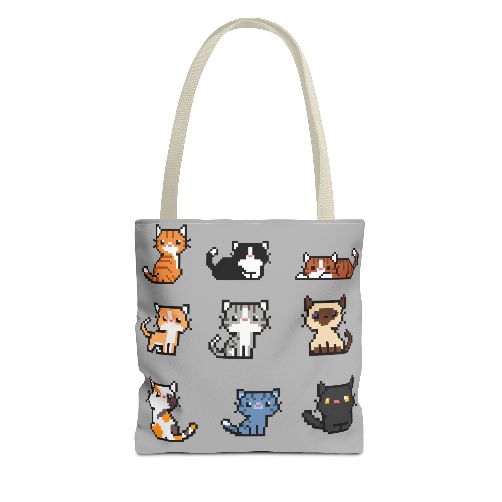 Cute Pixel Art Cat Tote Bag - Perfect for Cat Lovers & Everyday Use