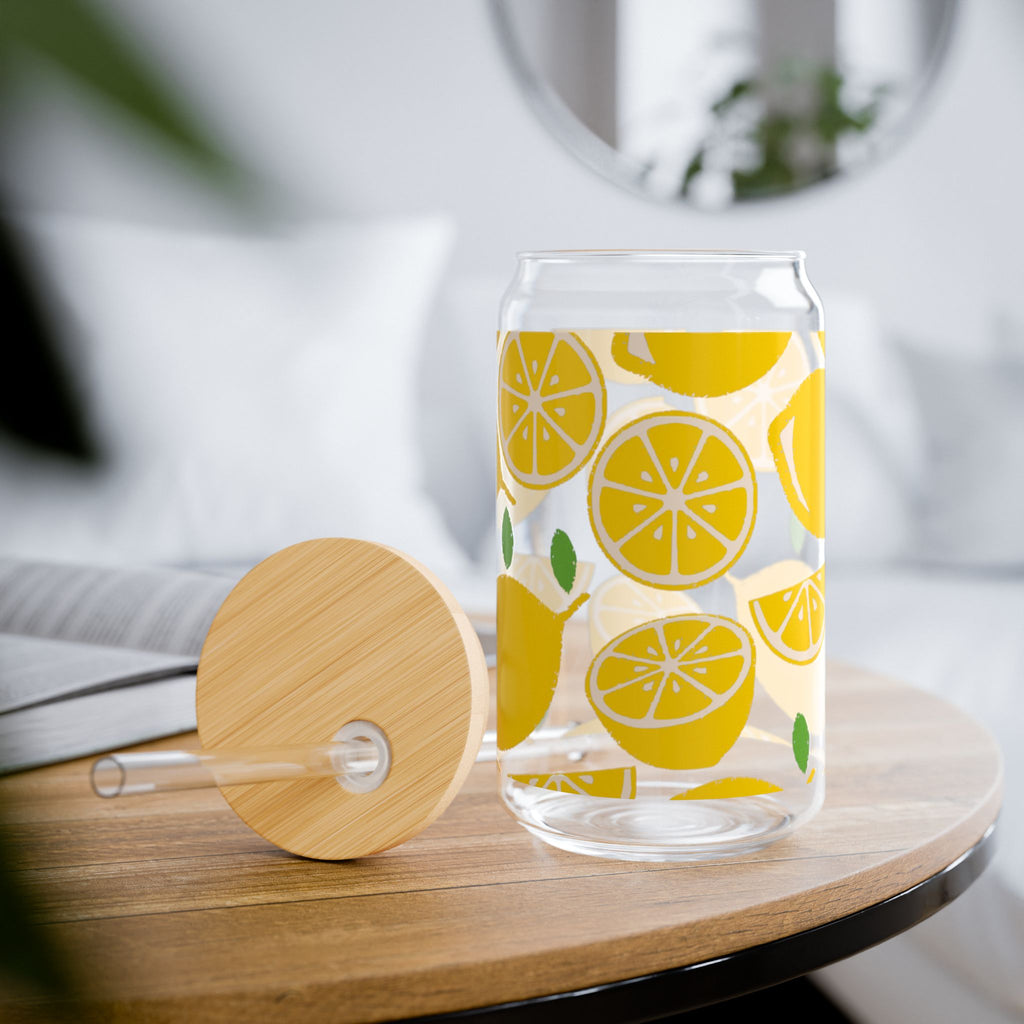 Lemonade Sipper Glass - 16oz with Straw - Perfect for Summer Refreshments & Eco-Friendly Drinking