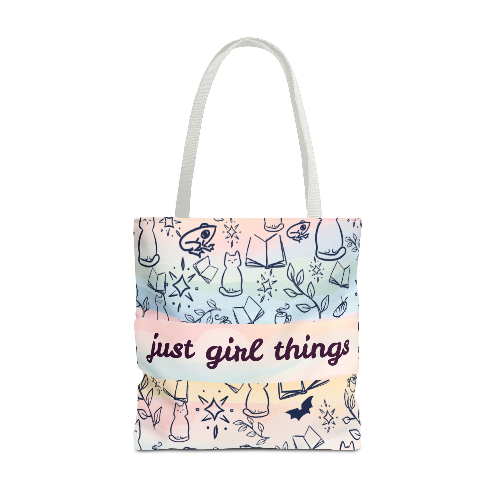 Just Girl Things Tote  "Cats, Books, Frogs & Bats? Yes, Please!"