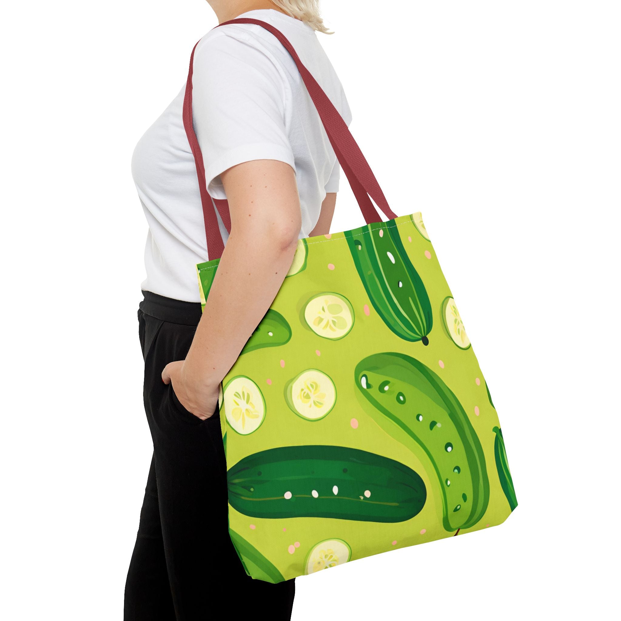 Pickles Pattern Tote Bag - Stylish Reusable Grocery & Beach Bag
