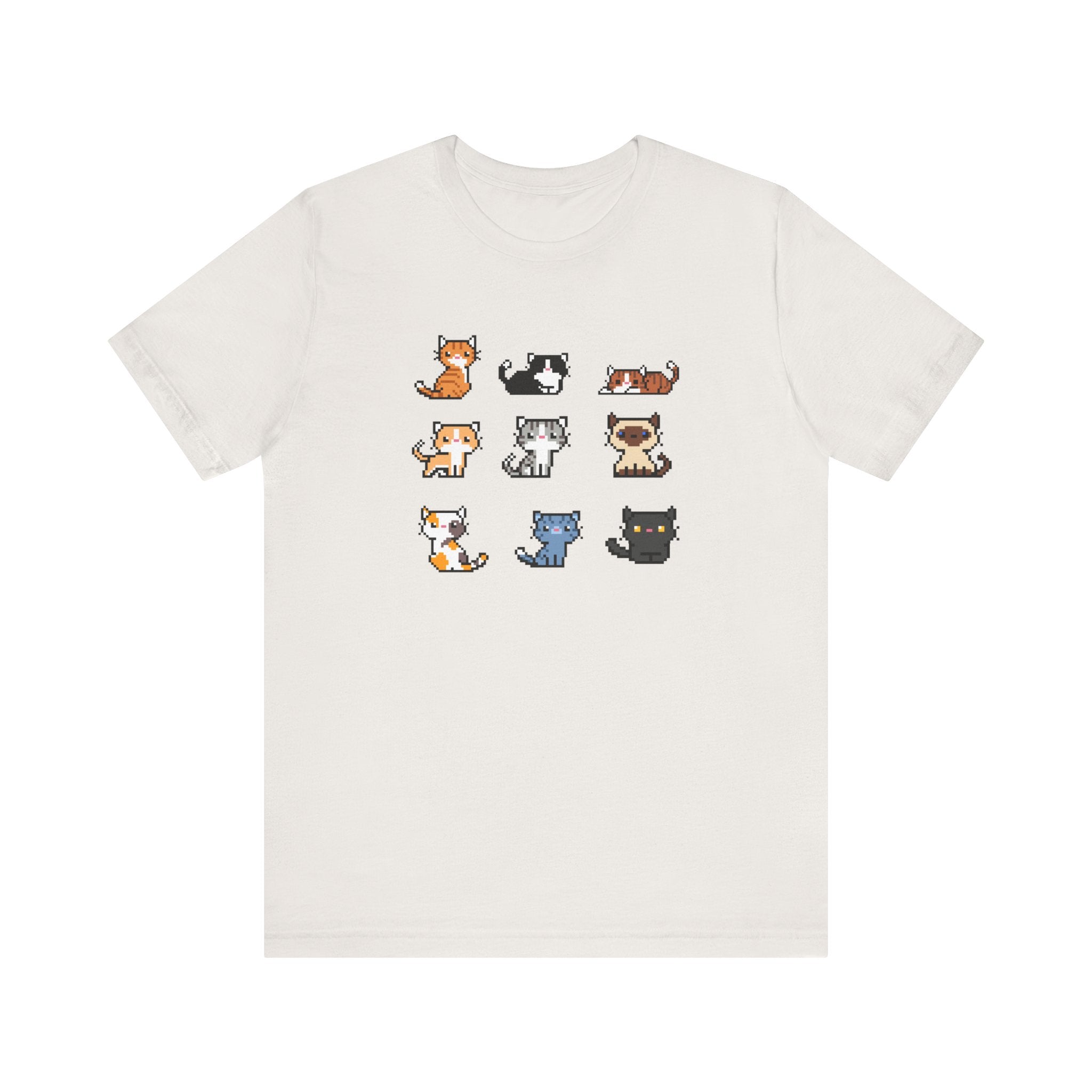 Cute Cat Pixel Art Unisex Short Sleeve Tee