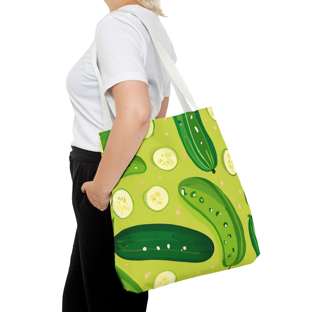 Pickles Pattern Tote Bag - Stylish Reusable Grocery & Beach Bag