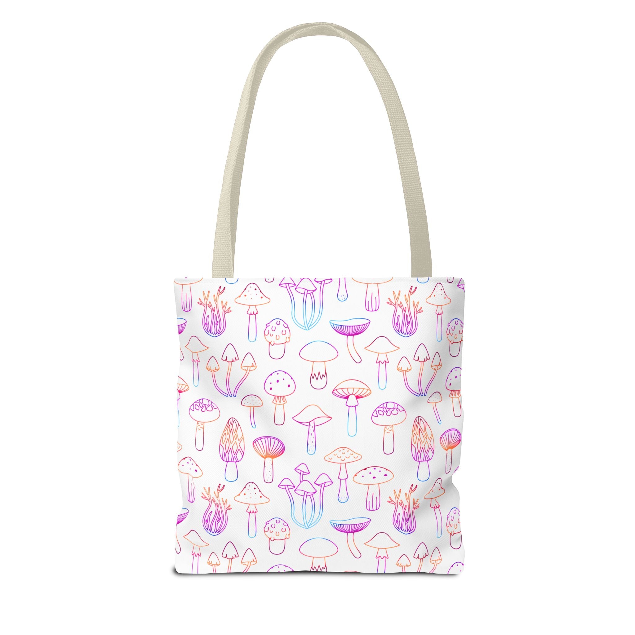 Colorful Mushroom Pattern Tote Bag - Eco-Friendly Grocery or Beach Tote
