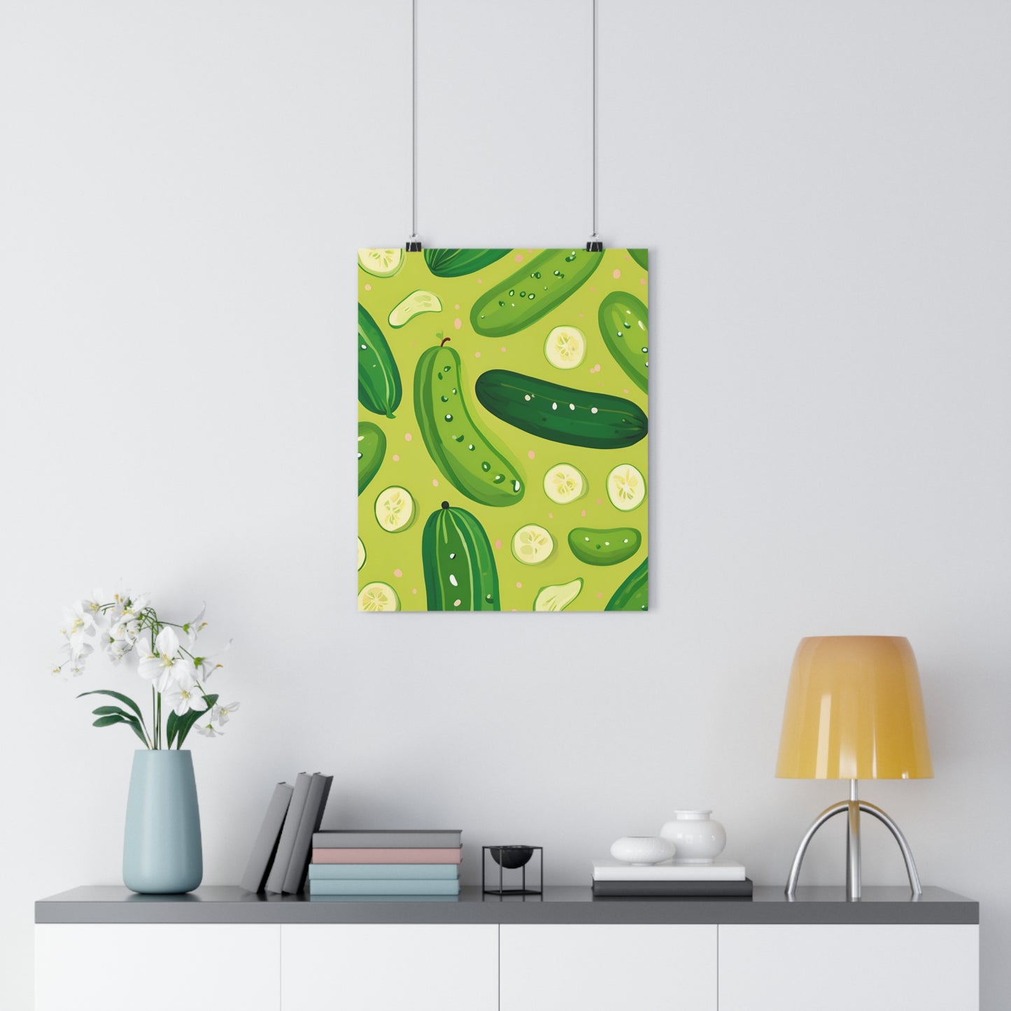 Whimsical Cucumber Giclée Art Print - Fun Kitchen Decor, Perfect for Food Lovers