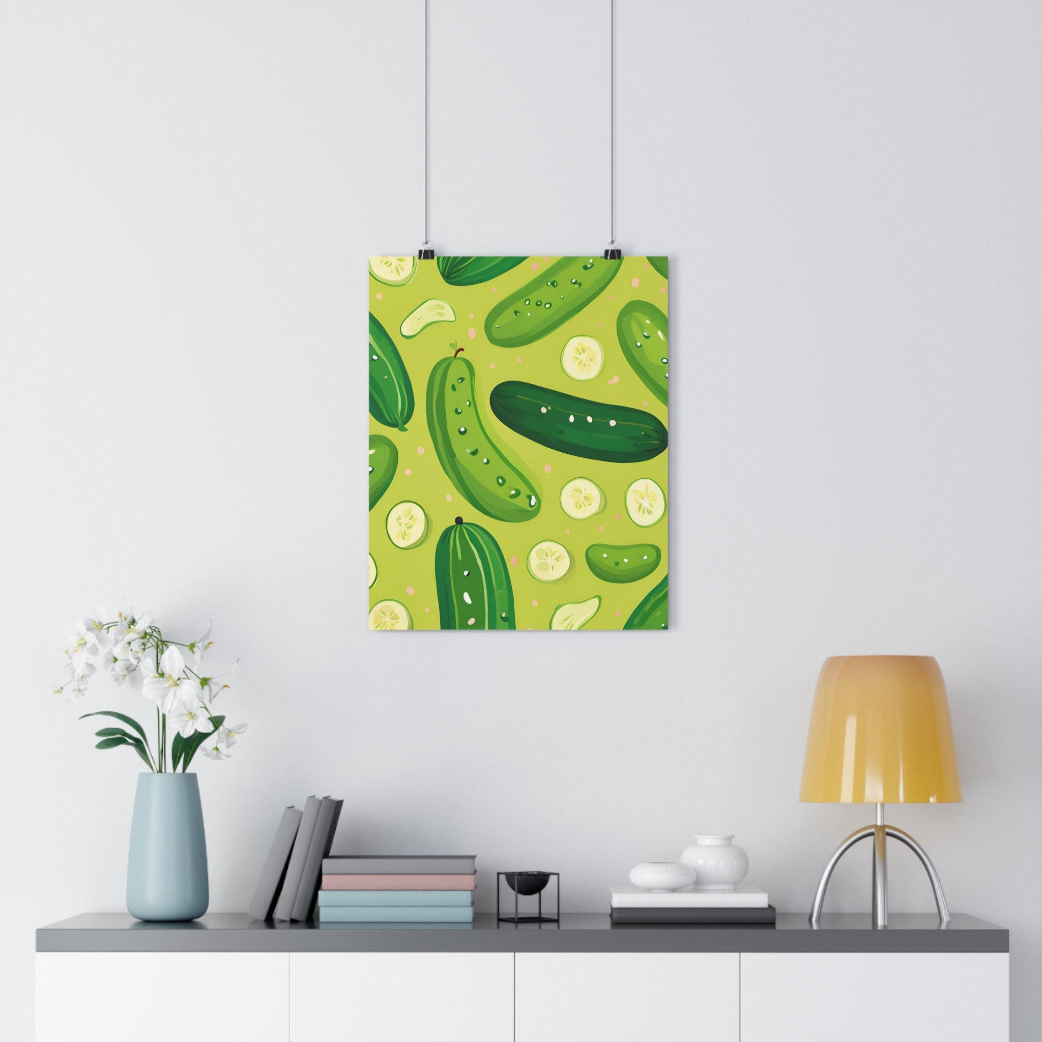 Whimsical Cucumber Giclée Art Print - Fun Kitchen Decor, Perfect for Food Lovers