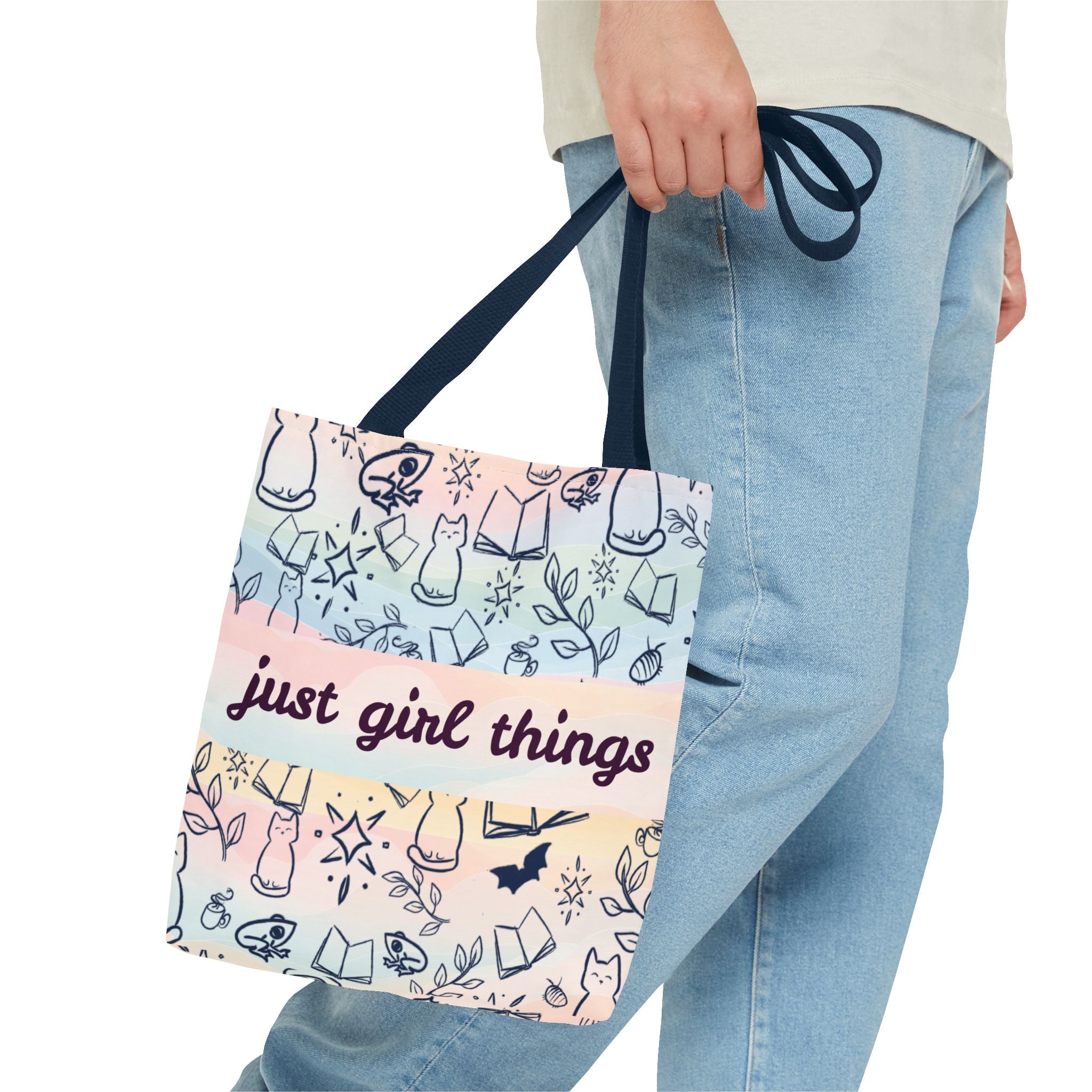Just Girl Things Tote  "Cats, Books, Frogs & Bats? Yes, Please!"