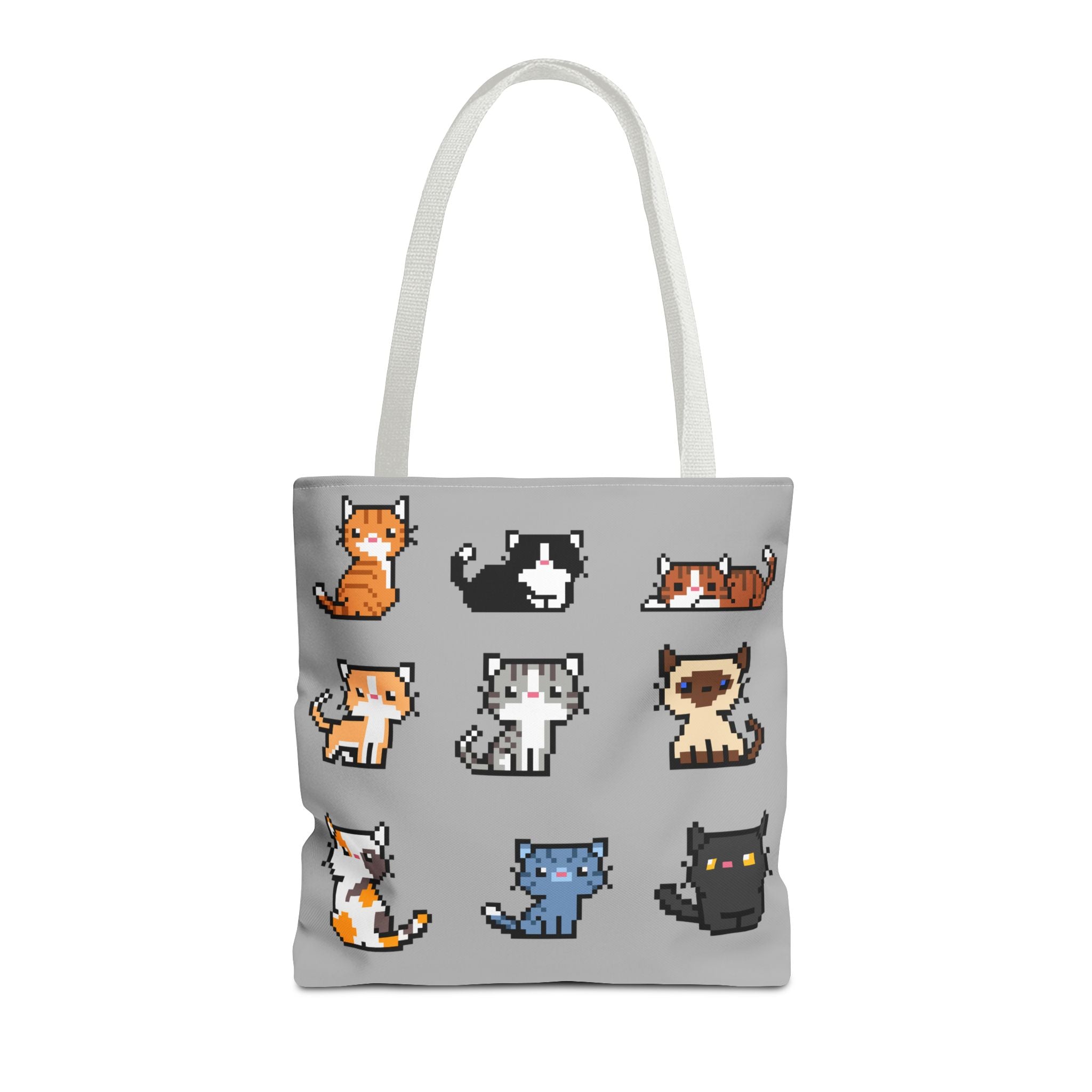 Cute Pixel Art Cat Tote Bag - Perfect for Cat Lovers & Everyday Use