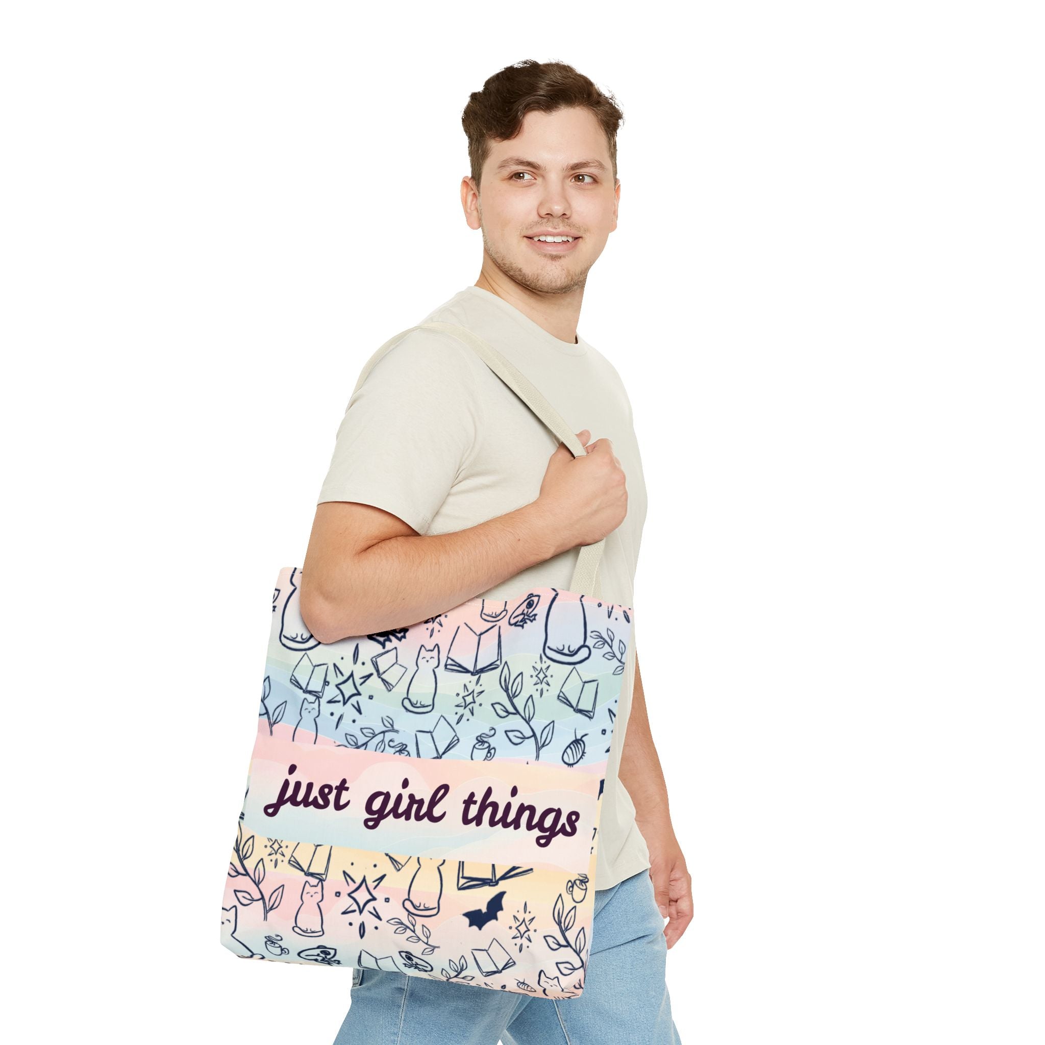 Just Girl Things Tote  "Cats, Books, Frogs & Bats? Yes, Please!"