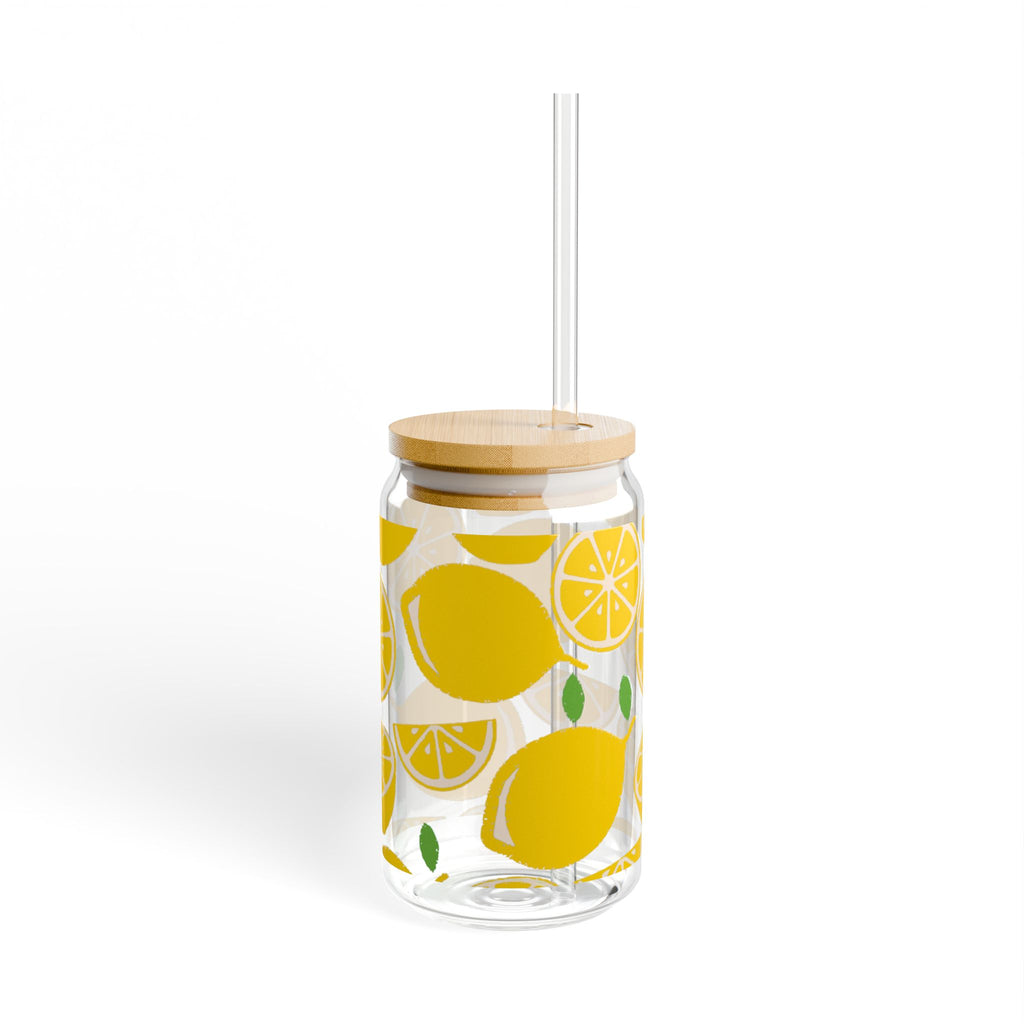 Lemonade Sipper Glass - 16oz with Straw - Perfect for Summer Refreshments & Eco-Friendly Drinking