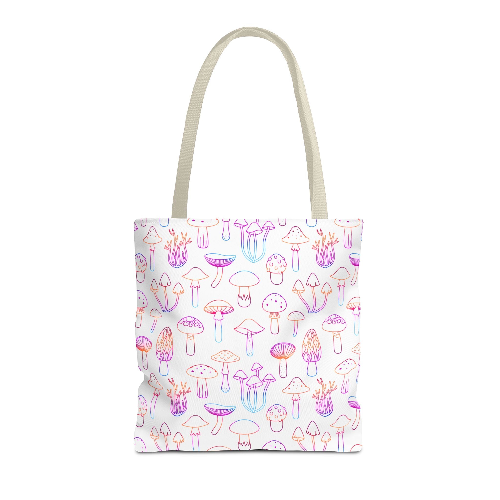 Colorful Mushroom Pattern Tote Bag - Eco-Friendly Grocery or Beach Tote