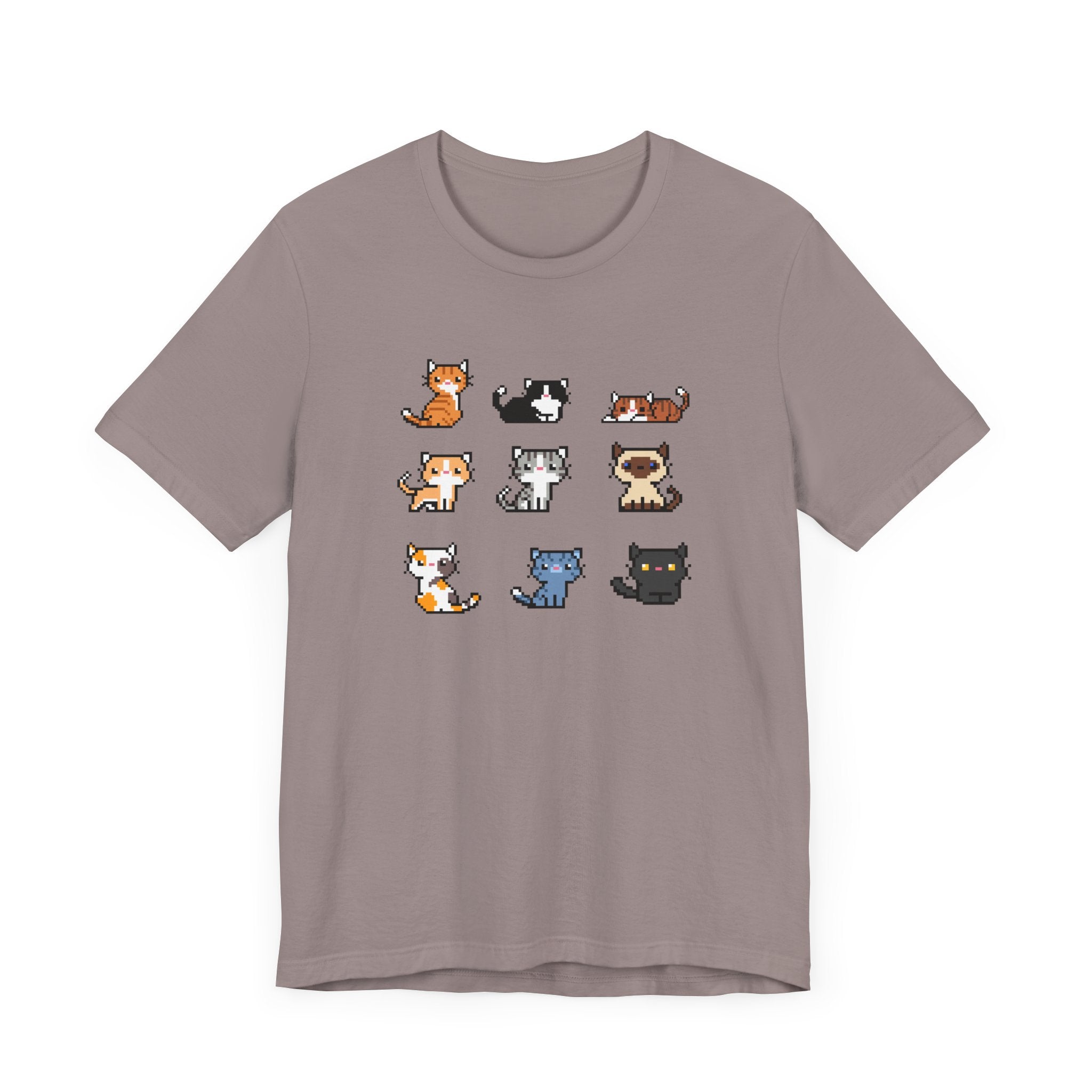 Cute Cat Pixel Art Unisex Short Sleeve Tee