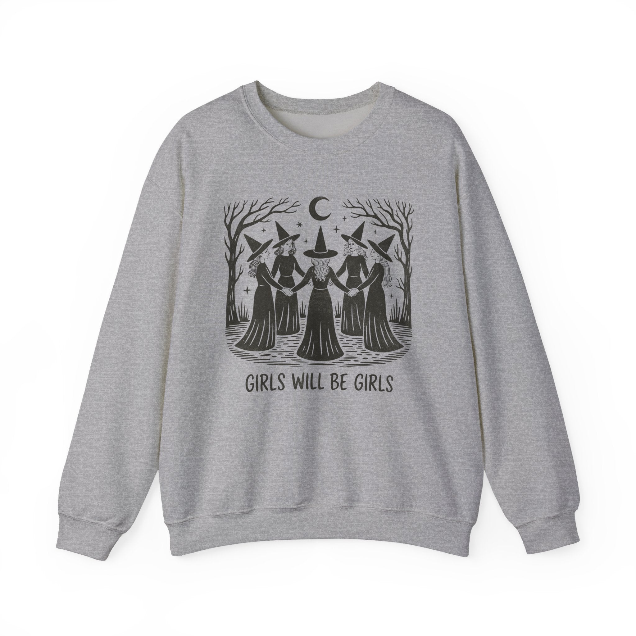 Witchy Crewneck Sweatshirt for Girls | Cozy Casual Wear, Gift for Witchy Friends, Halloween Apparel, Magical Fashion, Everyday Comfort