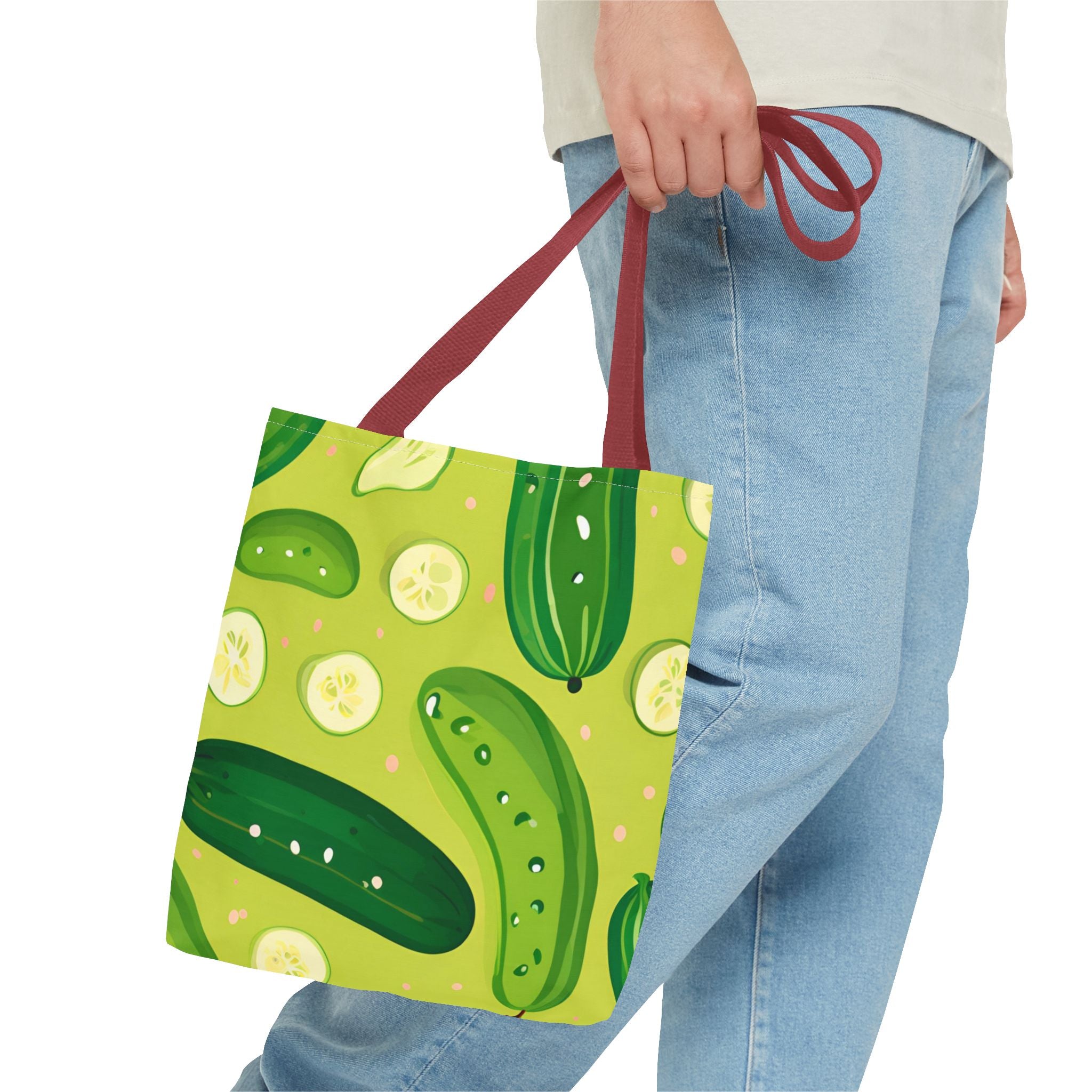 Pickles Pattern Tote Bag - Stylish Reusable Grocery & Beach Bag