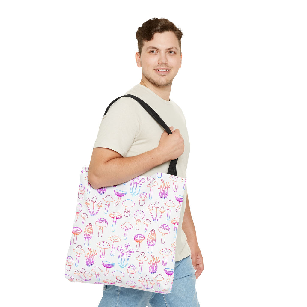 Colorful Mushroom Pattern Tote Bag - Eco-Friendly Grocery or Beach Tote