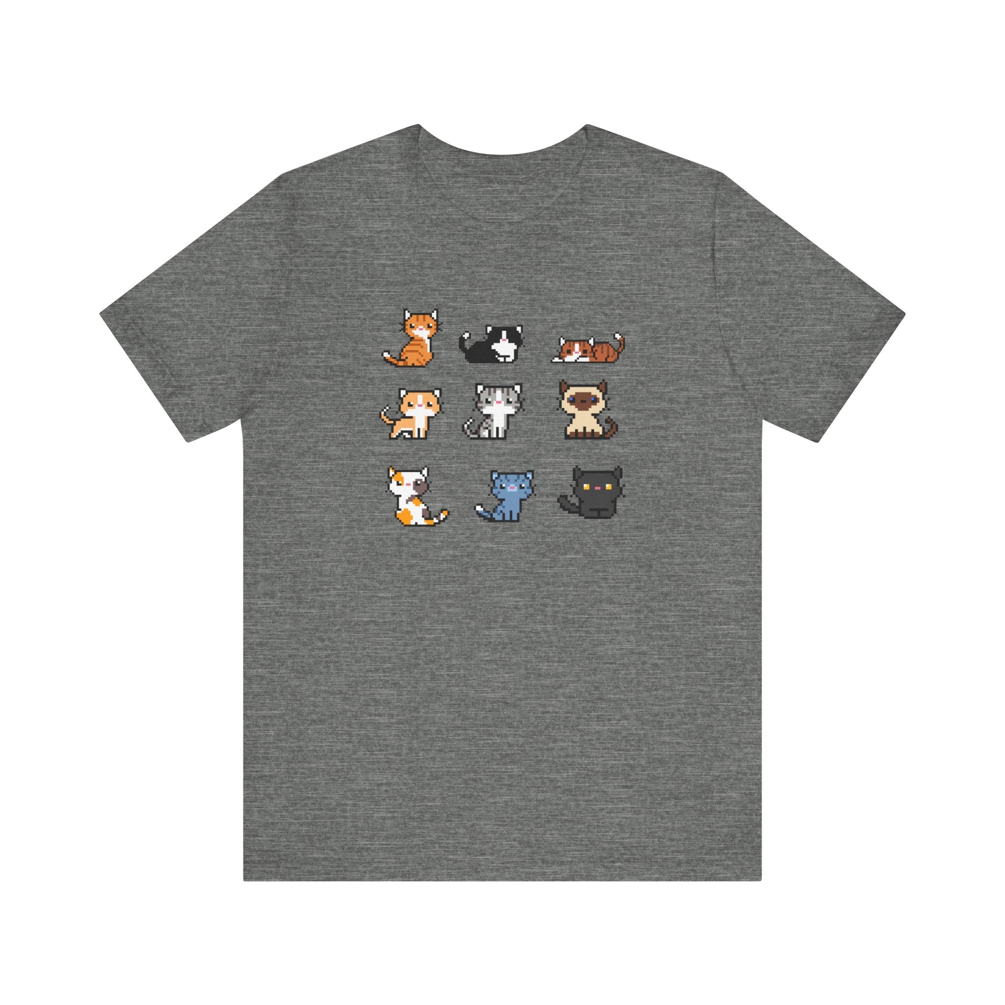 Cute Cat Pixel Art Unisex Short Sleeve Tee