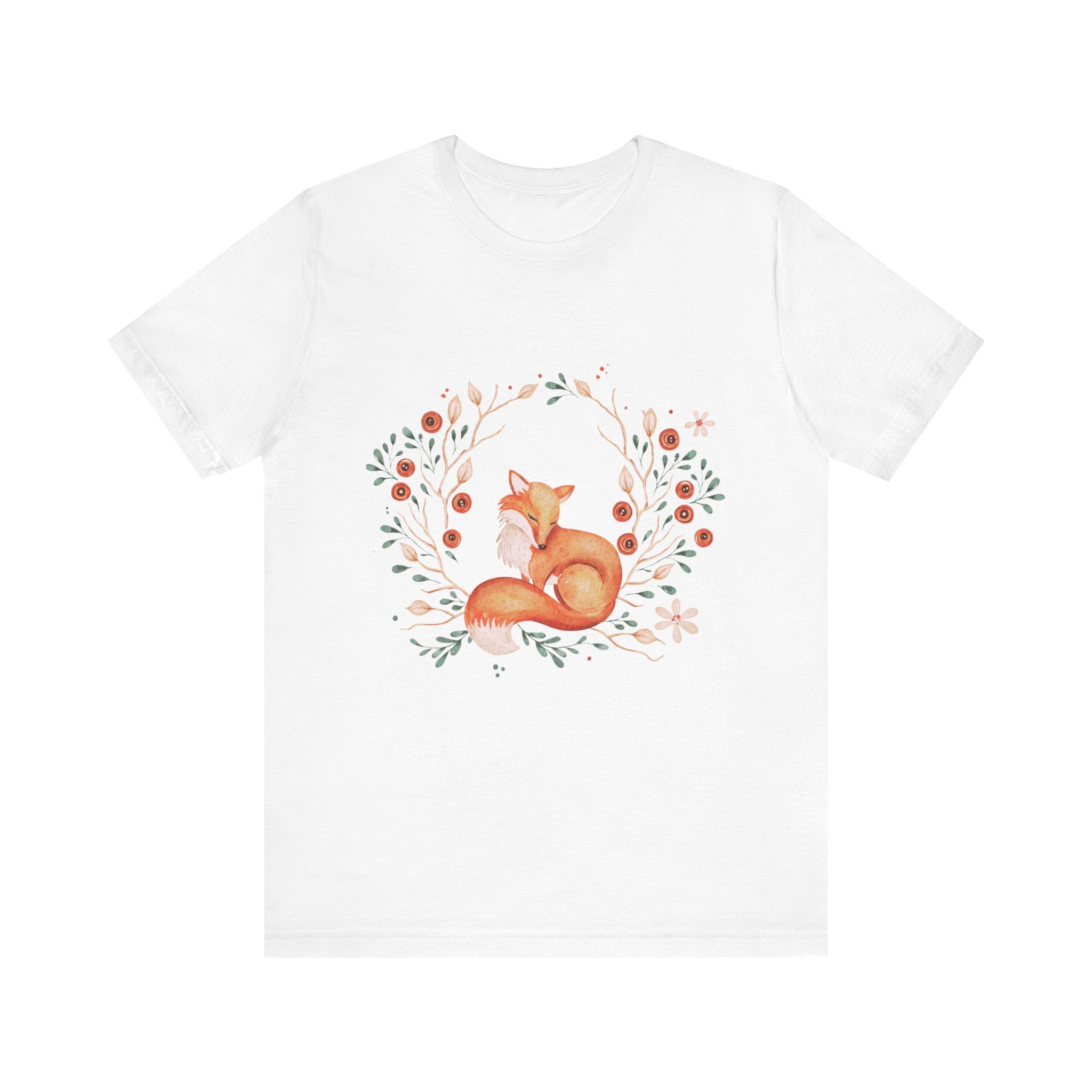 Whimsical Fox Unisex Jersey Tee, Forest Animal Shirt, Cute Gift for Nature Lovers, Relaxed Fit, Eco-Friendly Fabric