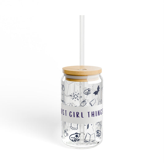 Just Girl Things Sipper Glass, 16oz
