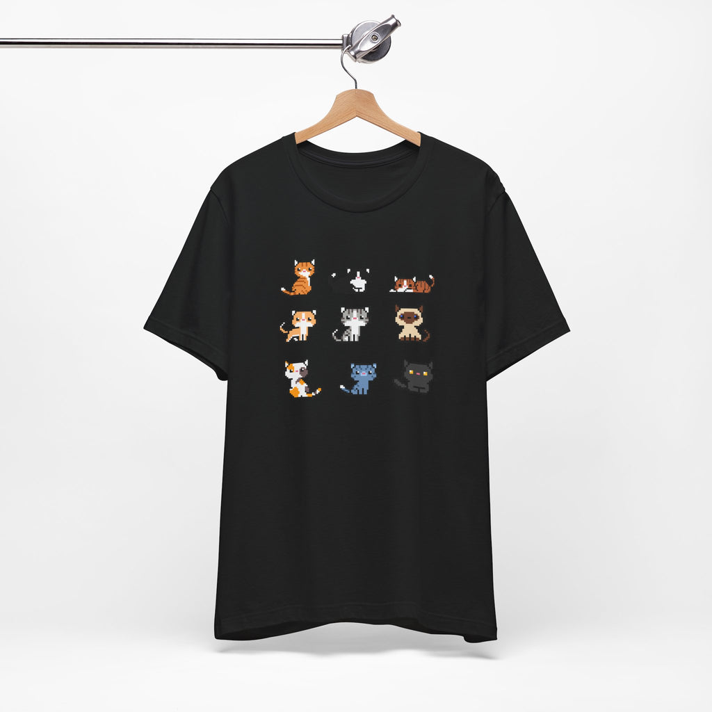 Cute Cat Pixel Art Unisex Short Sleeve Tee