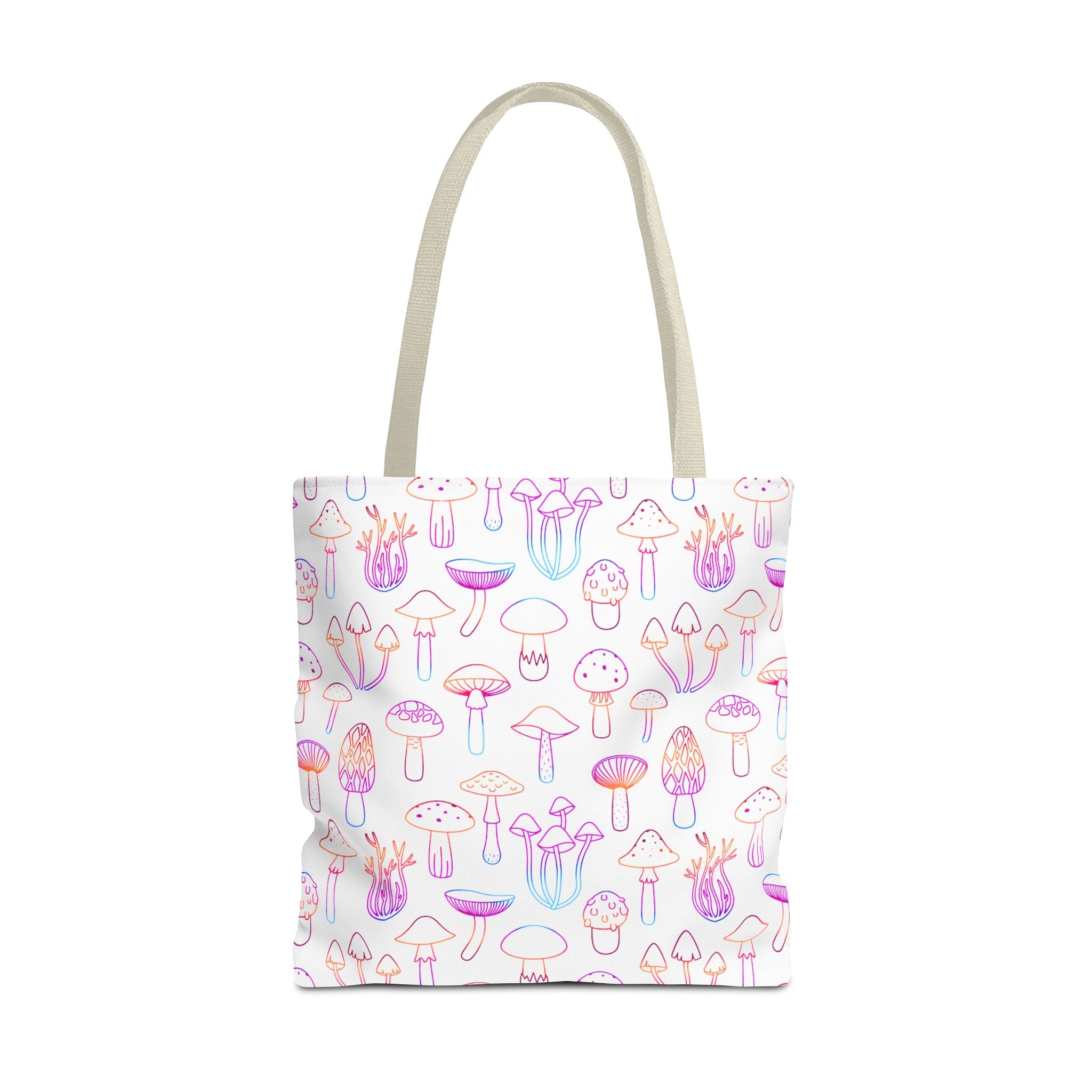 Colorful Mushroom Pattern Tote Bag - Eco-Friendly Grocery or Beach Tote