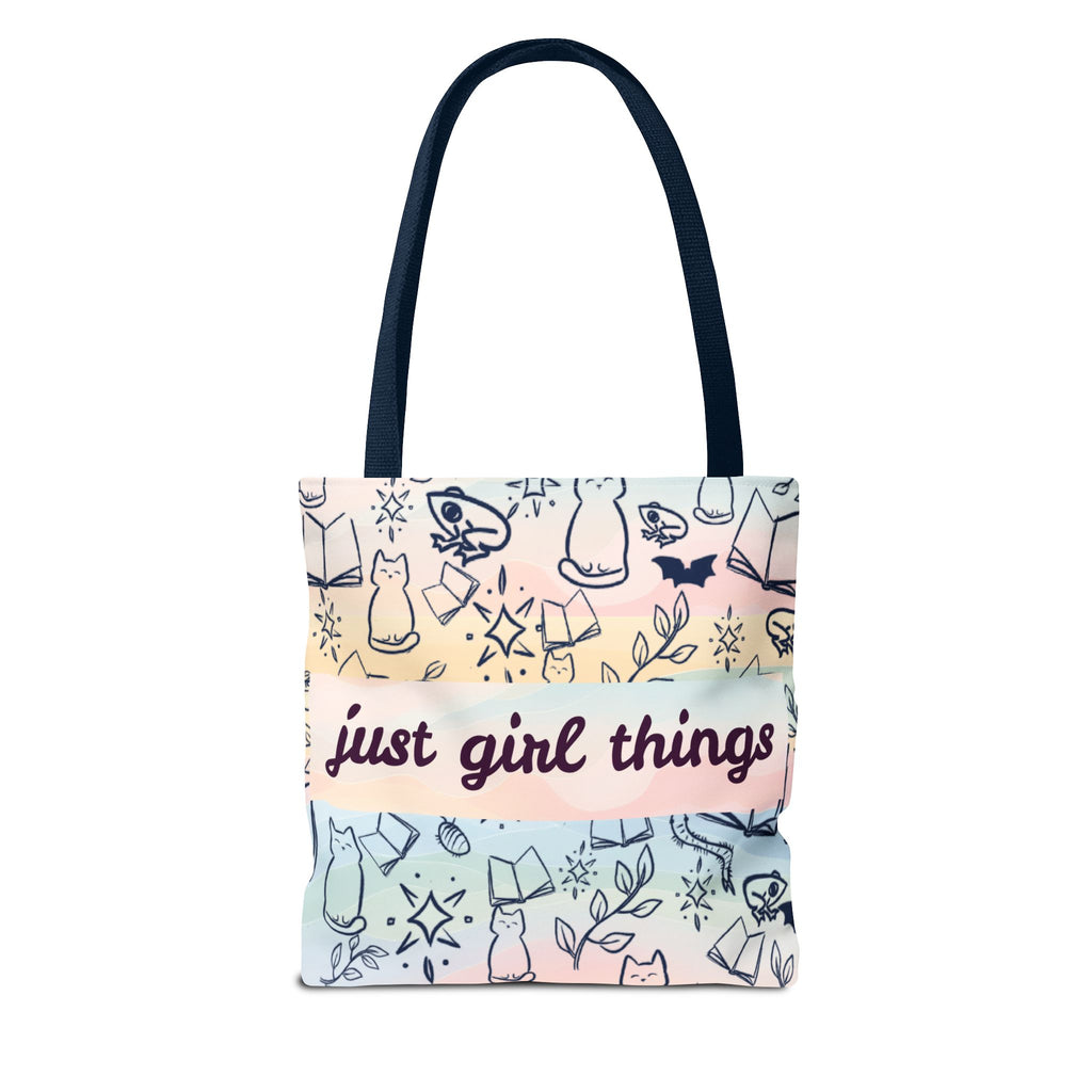 Just Girl Things Tote  "Cats, Books, Frogs & Bats? Yes, Please!"