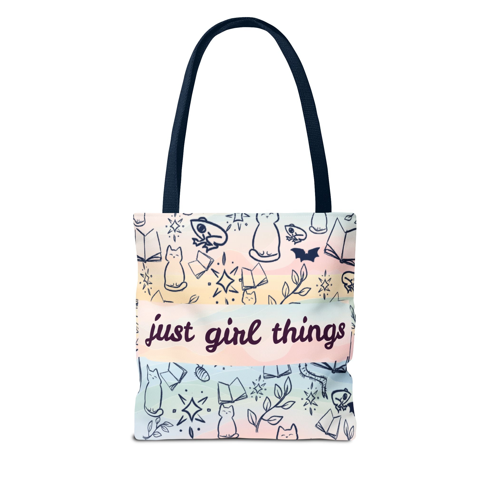 Just Girl Things Tote  "Cats, Books, Frogs & Bats? Yes, Please!"