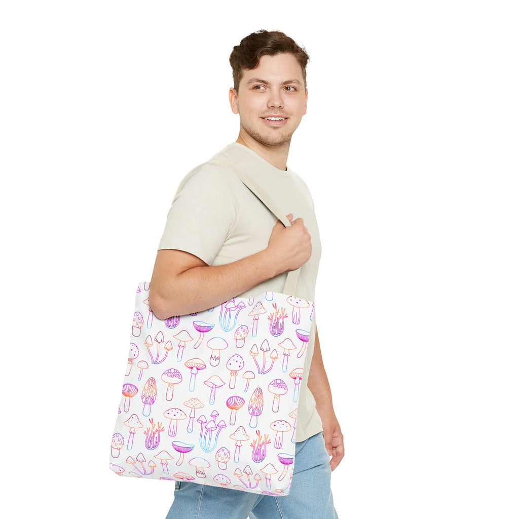 Colorful Mushroom Pattern Tote Bag - Eco-Friendly Grocery or Beach Tote