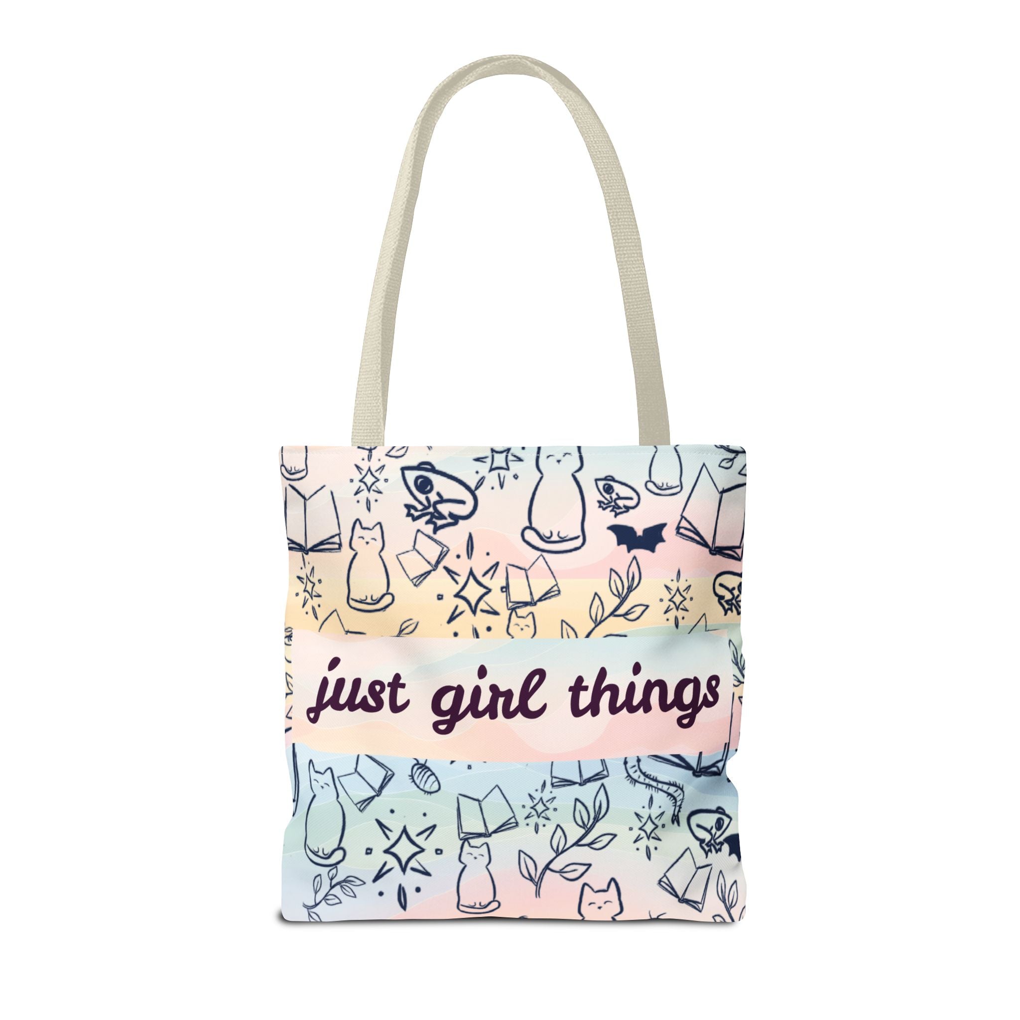 Just Girl Things Tote  "Cats, Books, Frogs & Bats? Yes, Please!"