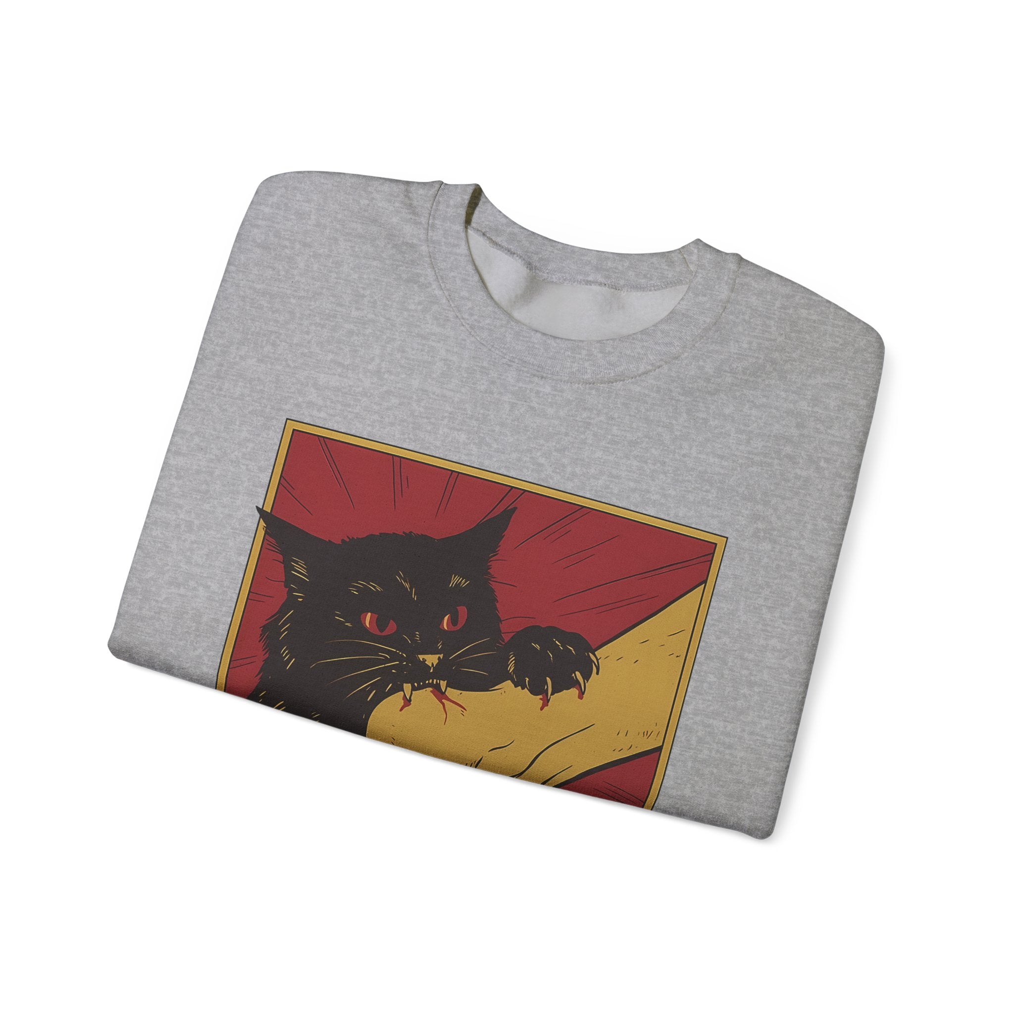 Cat Graphic Sweatshirt - Cozy Unisex Crewneck for Pet Lovers, Perfect for Casual Wear, Gift for Cat Owners, Fun and Comfy!