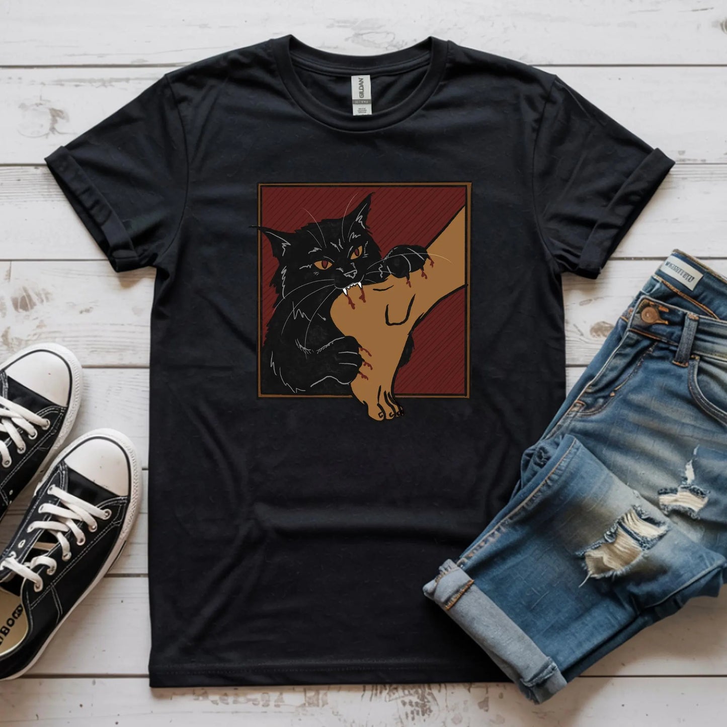 Black Cat Ankle Biter T-Shirt